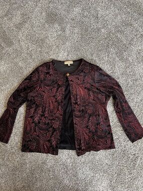 Notations Black Velvet with Paisley long sleeve top